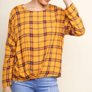 Yellow Plaid Women's Blouse